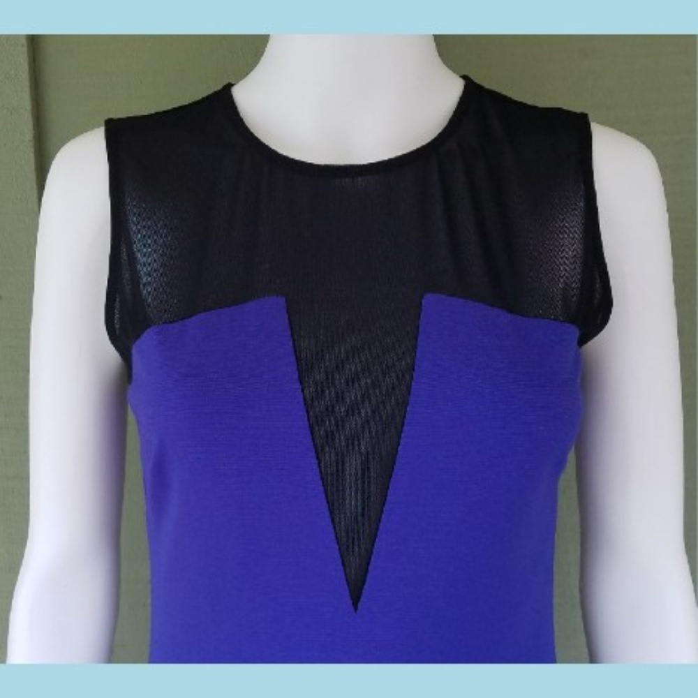 ERIN FETHERSTON Hanna Blue Black Fit Flare Dress - Picture 3 of 6